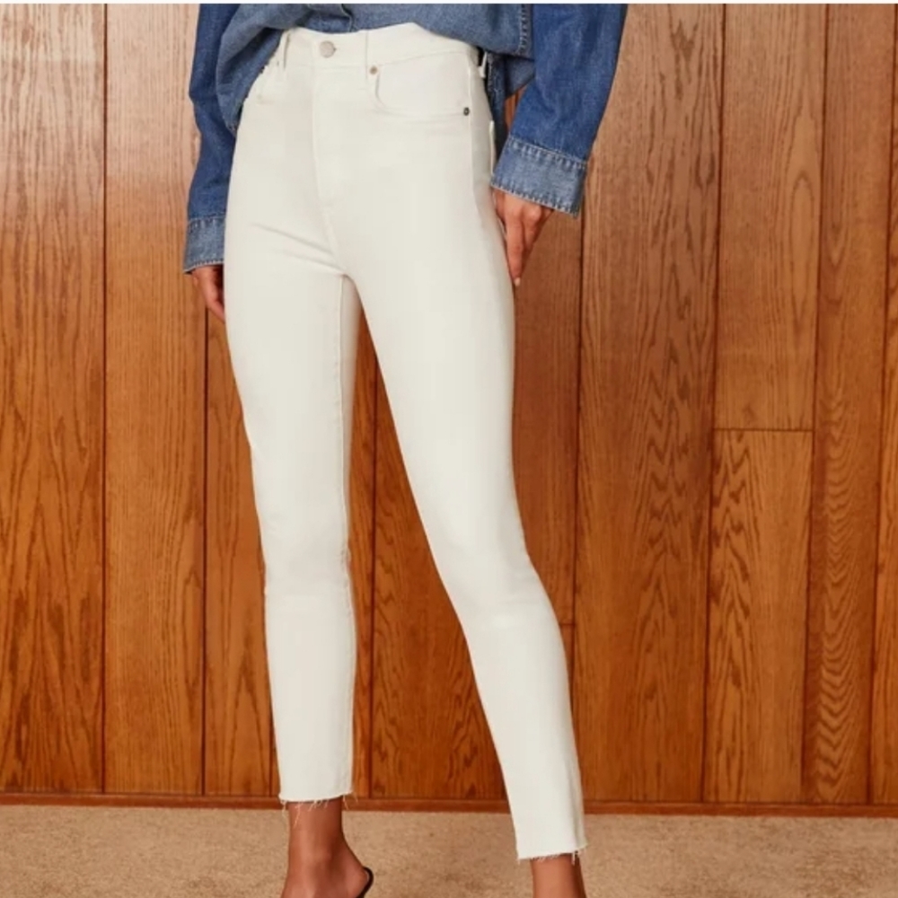 Denim Forum Lola High Rise Ankle Length White 26